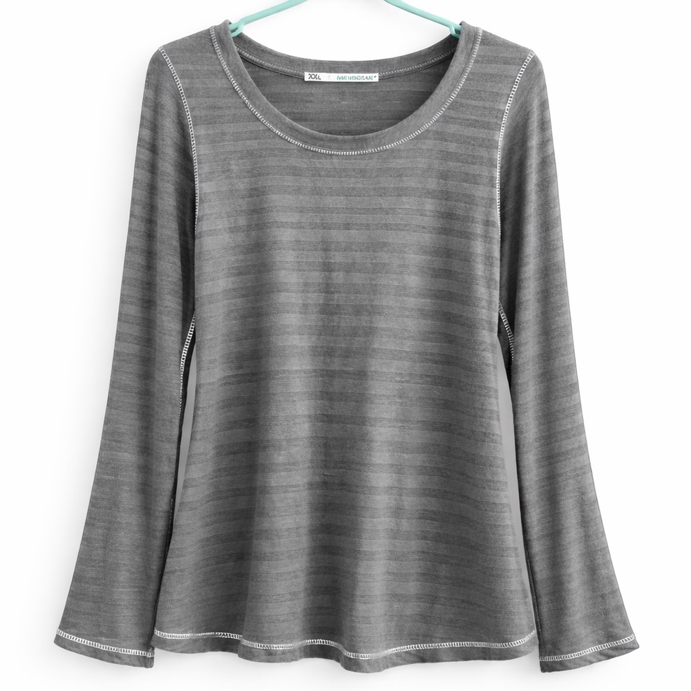 Maurice’s Grey Mixed Media Top – XXL